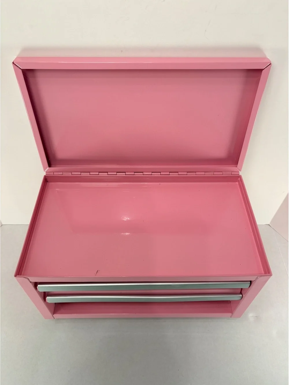 Kobalt Mini Steel Tool Box Pink 2 Drawer Small Metal Storage Craft Jewelry